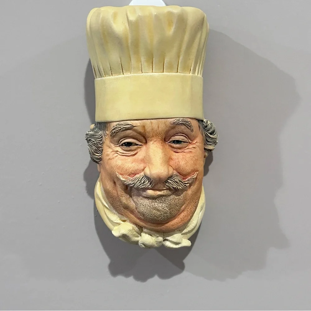 Bossons England 1969 Vintage Chef Chalkware Head Wall Plaque